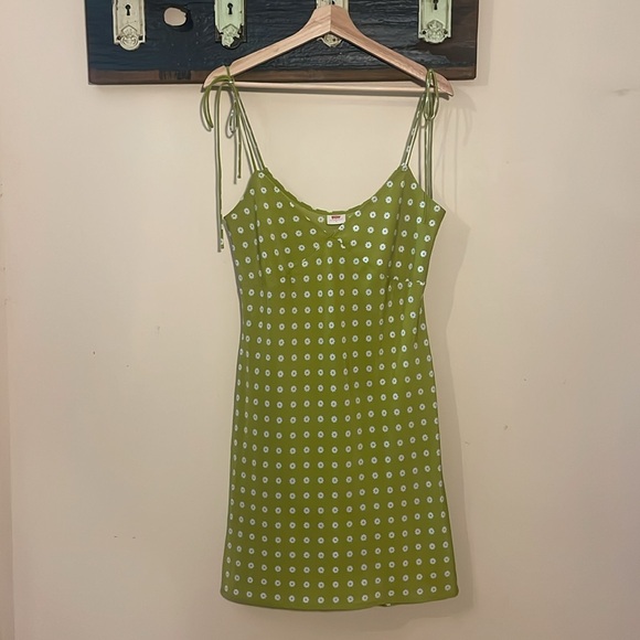 Levi's Sweet Daisy Split Pea Gem Slip Dress Size Small - Picture 6 of 16